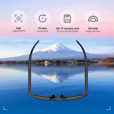 Fernsteuerungsaudio der Smart Camera-Sonnenbrille-FHD 1080P für verborgene Tätigkeiten