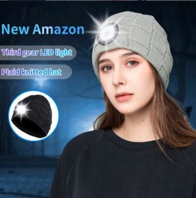 Bluetooth Beanie Hat Video Camera mit Licht, Scheinwerfer-Kappen-drahtlose Kopfhörer USBs wieder aufladbare 4 LED für das Ski fahren, laufend