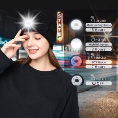 Bluetooth Beanie Hat Video Camera mit Licht, Scheinwerfer-Kappen-drahtlose Kopfhörer USBs wieder aufladbare 4 LED für das Ski fahren, laufend