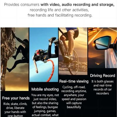 5.0M HD Mountaineering Sport Action Video-Vlogging Sonnenbrille mit Fernbedienung