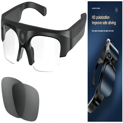 Mann-Frauen Bluetooth, das Videosonnenbrille mit offener Ohr-Musik anschließt, ruft Tablets an
