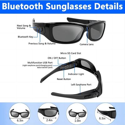 Sonnenbrille-Kamera des Hinterlaufende Marathon-G4F 1080P Bluetooth mit Musik, Telefon Nennen