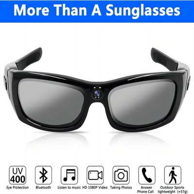 Kletternde Kamera-Sonnenbrille des Snowboarding-1080P Bluetooth schließt an Telefon-Tablet an
