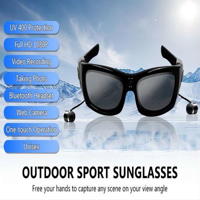Videosonnenbrille 1080P HD Bluetooth für Sport-das im Freien Foto, das, notierend, Musik nimmt