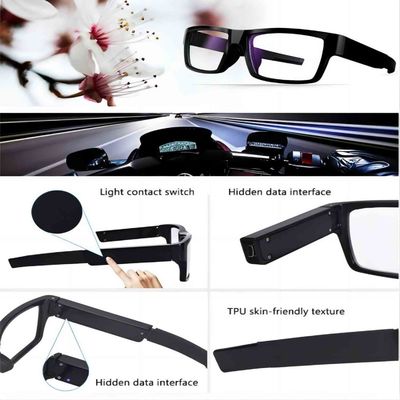 TR90 versteckte Kamera-Sonnenbrille ein Leichtgewichtler des Finger-Noten-Steuer40g