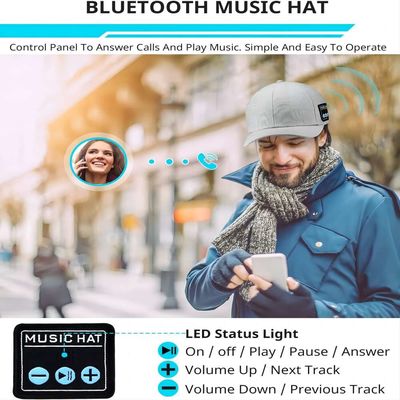 Hut mit Sprechertelefonkappe Bluetooth-Sprecher justierbaren bluetooth Hutes drahtloser intelligenter für Sport im Freien