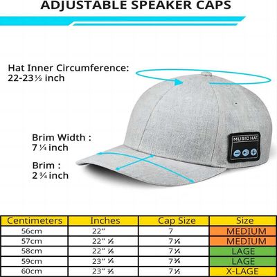 Hut mit Sprechertelefonkappe Bluetooth-Sprecher justierbaren bluetooth Hutes drahtloser intelligenter für Sport im Freien