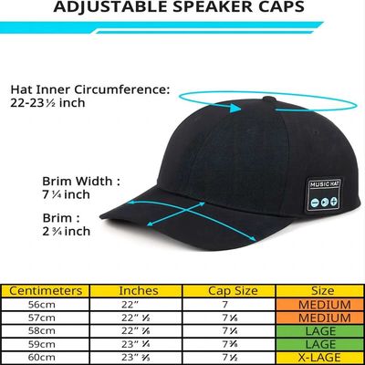 Bluetooth-Sprecherhut mit bluetooth 5,1 dem drahtlosen Sprecher justierbarer Lieder für Reiten, fahrend, Snowboating Kayak