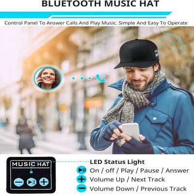 Drahtloser bluetooth Sprecherhut, Washable+ justierbar mit dem HIFIton für Baseballsport, Schlittschuh laufend Sport usw. im Freien