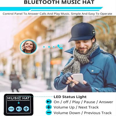 Unisex-bluetooth Hut mit Doppelsprecher, Handwäsche, wieder aufladbarer Musikhut, der Stuffers für Mädchen und Jungen auf Lager