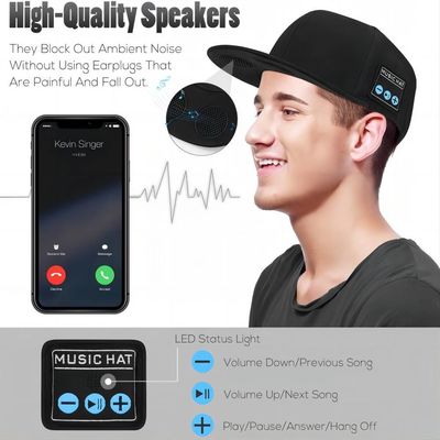 Entfernbares Händewaschen des beweglichen bluetooth Audiosportkappen-Sprechers und justierbar für Baseball, Rochen, fahrend rad