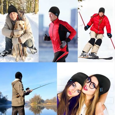 Bluetooth-Beanie, das doppelte Vlies, das mit Bluetooth 5,1 drahtlose warme gezeichnet wird, stricken Beanie Bluetooth Hat