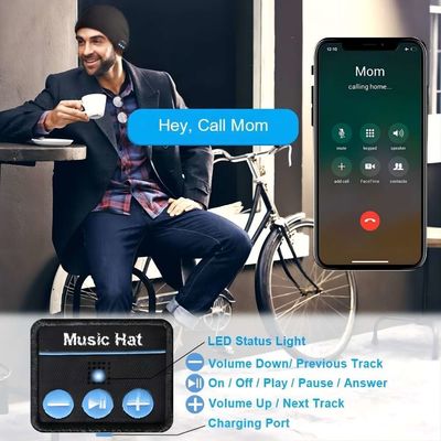 Drahtloser Hut des Beanie B5 mit dem bluetooth, freihändigen Telefonanrufen u. Musik, die mit Wärme für Männer, Frauen-Wintersport spielen