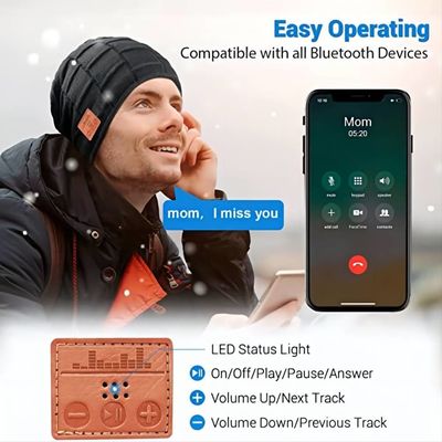 Genießen Sie Musik halten warmes Bluetooth Beanie Hat For Driving Climbing Skinng