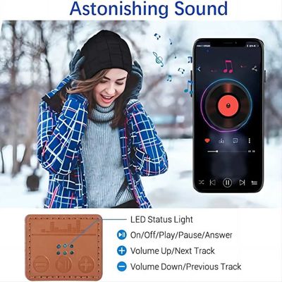 Viview Beanie Music Hat mit bluetooth Sprecher justierbarem bluetooth Hut für Sport im Freien Skifahren, Jagd des Winters
