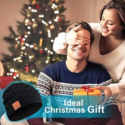 Schwarzer Hut drahtlosen Bluetooth Sprechers Bluetooths Beanie Hat mit Musik als Versorgung von Stuffers-Geschenken für Familie genießen