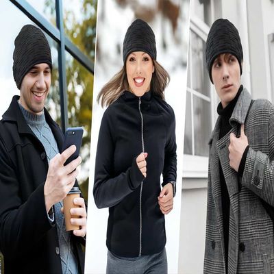 Schwarzer Hut drahtlosen Bluetooth Sprechers Bluetooths Beanie Hat mit Musik als Versorgung von Stuffers-Geschenken für Familie genießen