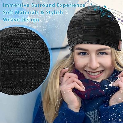 Schwarzer Hut drahtlosen Bluetooth Sprechers Bluetooths Beanie Hat mit Musik als Versorgung von Stuffers-Geschenken für Familie genießen