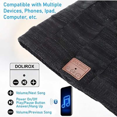 Schwarzer Hut drahtlosen Bluetooth Sprechers Bluetooths Beanie Hat mit Musik als Versorgung von Stuffers-Geschenken für Familie genießen