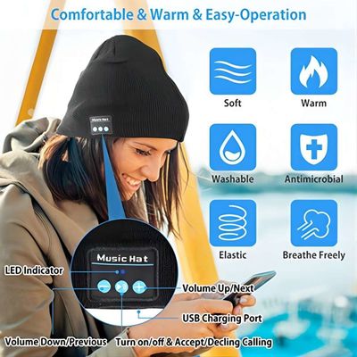 Viview Bluetooth Beanie Hat, genießen music&amp; freihändiges Telefon sprechend und auf Lager die Stuffers-Geschenke für Marathon-Sport und kampieren