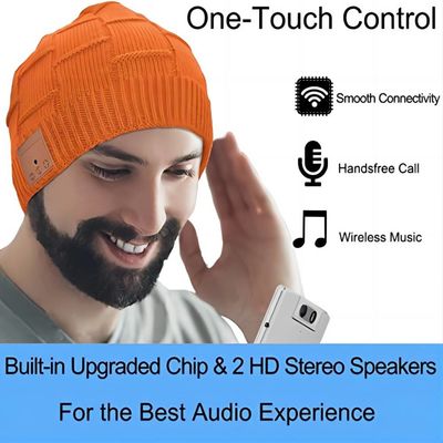 Orange Musik-freihändige Anrufe Bluetooths Beanie Hat Wireless Headset Listening