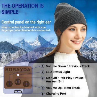 Winter-Strickmütze Mann-Frauen-Bluetooths Beanie Hat Headphone Music Hat