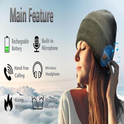 Knöpfe der Musik-Spiel-Telefon-Anruf-drahtlose Bluetooth-Kappen-Kopfhörer-Musik-Strickmütze-3