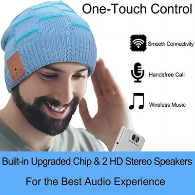 Knöpfe der Musik-Spiel-Telefon-Anruf-drahtlose Bluetooth-Kappen-Kopfhörer-Musik-Strickmütze-3