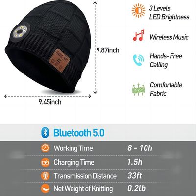 Eislauf, den kampierenden Hund wandernd, der Hut-Taschenlampen-Musik-Play-back Bluetooths LED geht