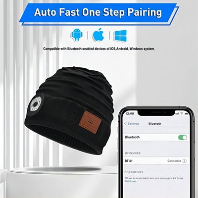 Scheinwerfer Akku-Bluetooths Beanie Hat With LED für das kletternde wandernde radfahrende Radfahren