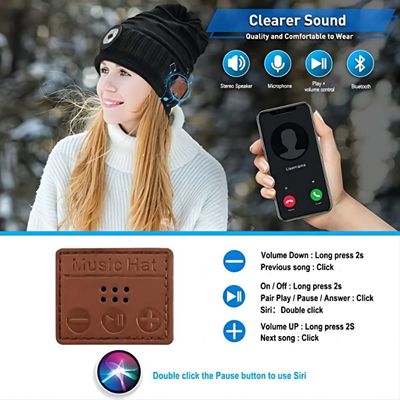 Scheinwerfer Akku-Bluetooths Beanie Hat With LED für das kletternde wandernde radfahrende Radfahren