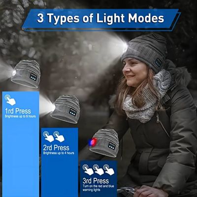 Rechargable-Batterie-Bluetooth-Taschenlampen-Kappe für Nachtfischen-Schaufel-Schnee