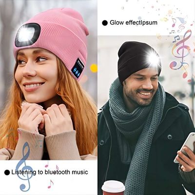 4 LED-Scheinwerfer-Bluetooth-Kopfhörer-Hut mit drahtlosen Kopfhörer-Geburtstags-Geschenken
