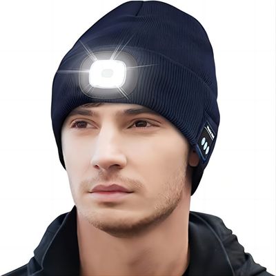 Mann-Frauen-TeenagerWeihnachtsgeschenk Bluetooth-Kopfhörer-Hut mit Headtorch