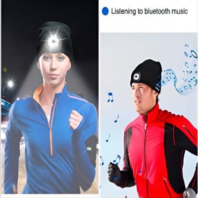 Unisextaschenlampen-Bluetooth-Hut mit hellem drahtlosem Kopfhörer-Musik-Hut