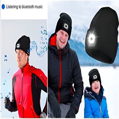 Unisextaschenlampen-Bluetooth-Hut mit hellem drahtlosem Kopfhörer-Musik-Hut
