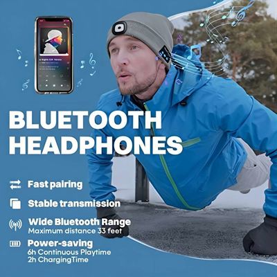 Sport-Bluetooth-Kopfhörer-Hut übergibt frei mit Musik-Telefon-Gesprächen Flahslight