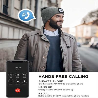 Grauer ireless Kopfhörer-Hut frei Ihre Hände zu Musik-Play-back-Telefon Callings