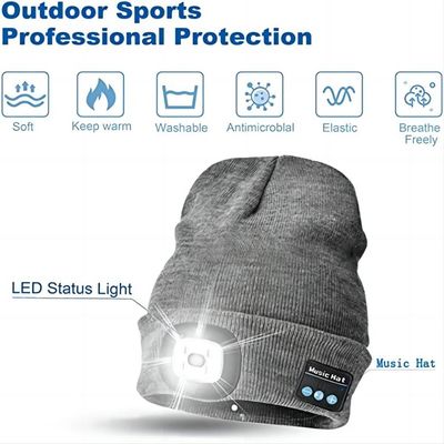 Abnehmbares Bluetooth LED Beanie Hat With Front Light für Nachtfischen