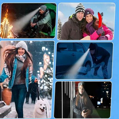 Abnehmbares Bluetooth LED Beanie Hat With Front Light für Nachtfischen
