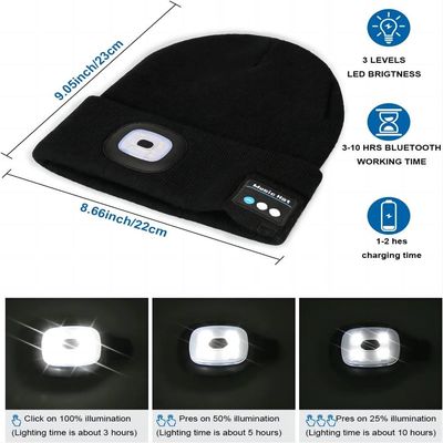Bluetooth-Kappe mit Licht, drahtlosen Kopfhörern u. Scheinwerfer als großen Geschenken für Männer, Frauen, Teenages