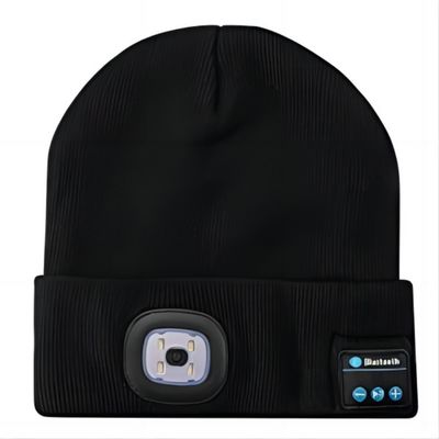 Unisex-Hände LED Beanie With Light USB Rechargable geben 4 LED-Scheinwerfer-Kappe frei