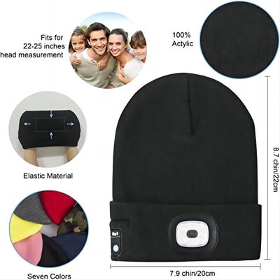Unisex-Hände LED Beanie With Light USB Rechargable geben 4 LED-Scheinwerfer-Kappe frei