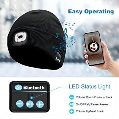 Scheinwerfer LED Bluetooth Beanie With, Unisex-USB Rechargable übergibt freien Scheinwerfer Frauen Männer Geschenke für Vati er Ehemann