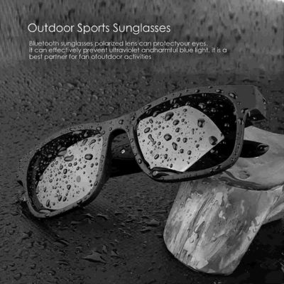 Offene Ohr-Kopfhörer-schwarze Bluetooth-Sonnenbrille-Lautstärkeregler-Anti-UVlinse